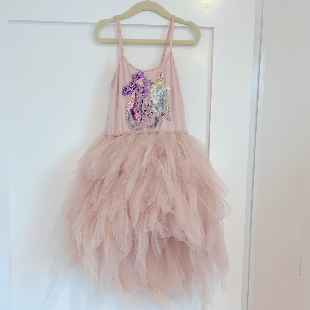 Tutu du Monde Splashing Sea Dragon tulle tutu dress EUC sz6-7 tea rose pale pink
